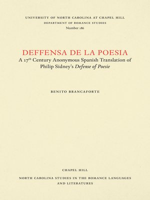 cover image of Deffensa de la poesia